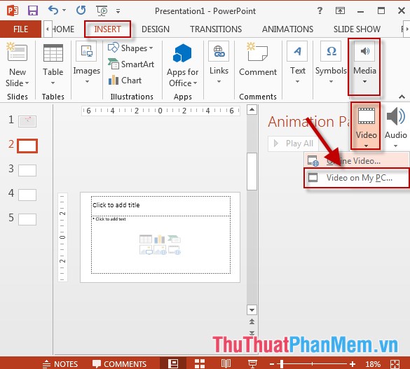 Insert Video File into Slide in PowerPoint