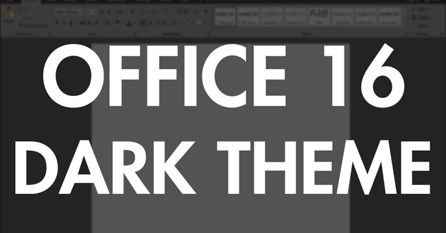 Instructions for Activating the Dark Color Theme on Office 2016