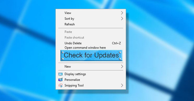 Instructions for Adding 'Check for Updates' Option to Windows