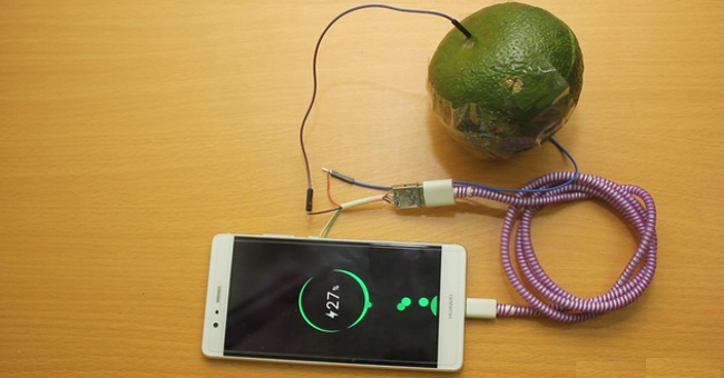 Instructions for Making Backup Batteries from an Orange, Charging