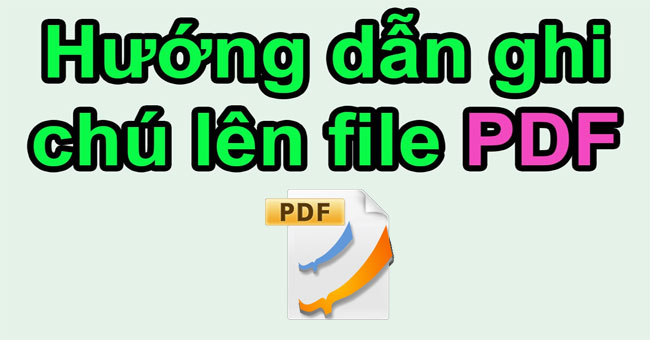 Instructions for Notes in PDF Files