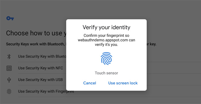 Invite to Experience Fingerprint Login Feature on Chrome 70 Beta