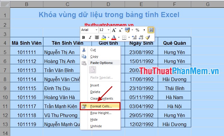 Lock a Range of Data on Excel Spreadsheets