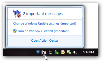 Quan: Manage Action Center in Windows 7