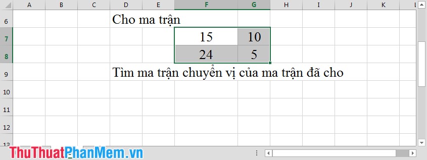 Matrix Functions in Excel