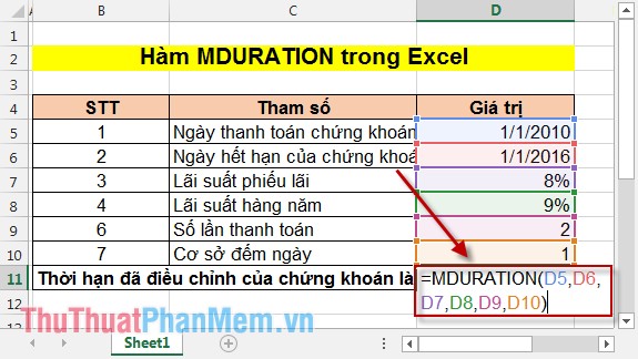 How to Use the MDURATION Function in Excel