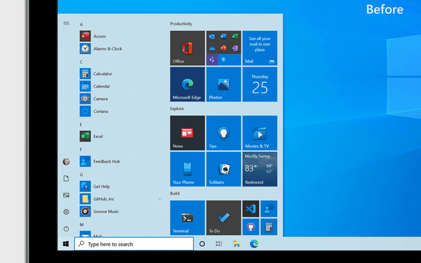 Microsoft has launched a new design interface of the Start Menu, adding ...