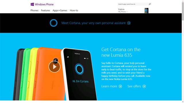Microsoft Wants People to Meet Cortana on the New WP Page