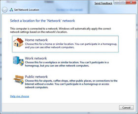 Network Connection with Windows 7 Homegroup