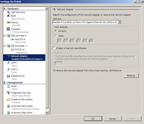 Cai: Network Settings for Virtual Machines