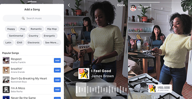 New Feature on Facebook, Allowing Inserting Music into Photos and Videos