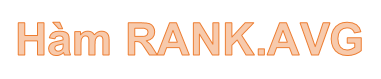 RANK. AVG Function in Excel
