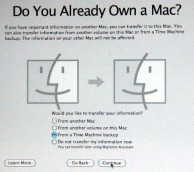 Restore Hard Drive with Time Machine