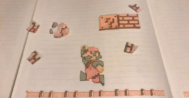 Round Eyes with the Perfect Super Mario Bros World 1-1 Screen on the Japanese Artist's Notebook