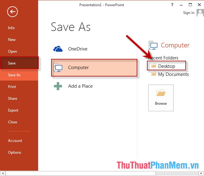 Save a Slide Presentation File in PowerPoint