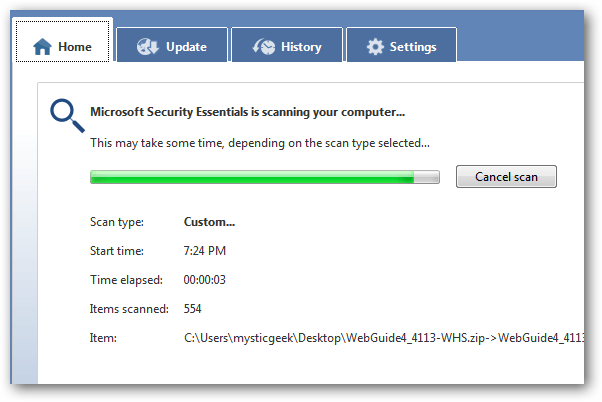 Scanning for Viruses Before Using