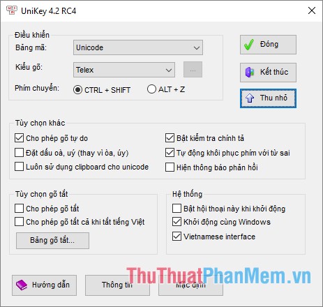 Shortcuts to Know When Using Unikey