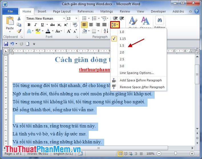 Spacing, Spacing Words in Word