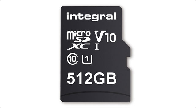 Storage Drop Brakes with New MicroSD Memory Card of Integral Memory 512GB Capacity