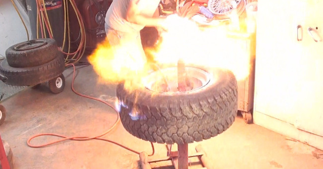 Strange: Pumping Car Tires with Fire: Pump Car Tires with Fire