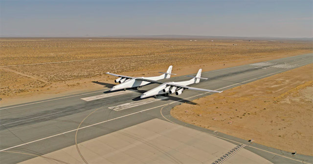 Stratolaunch, the World's Largest Twin Aircraft Has Just Completed a Speed Test on the Runway