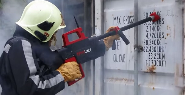 'terrible' Fire Sprinkler Gun Penetrates Concrete Walls, Iron Doors
