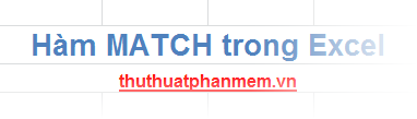 The Match Function (the Function Searches for a Specified