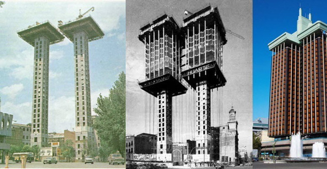 The Skyscraper Towers Upside Down from the Top to the Foundation