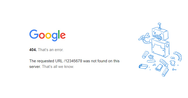 There Is Something Wrong on the Website of Google 'S 404 Error, Which Has Existed for a Long Time