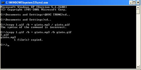 Trick to Hide Music into the Image File