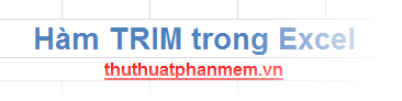 TRIM (Function to Remove Spaces in Text) in Excel
