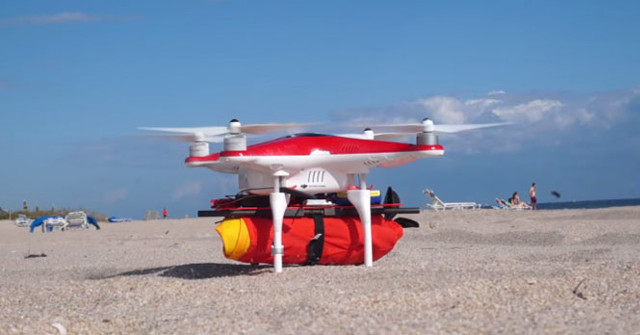 Unmanned Aerial Equipment Can Release Floating Rescue Equipment at Sea