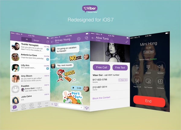 Viber for Iphone Completely Changes the iOS 7 Style Interface