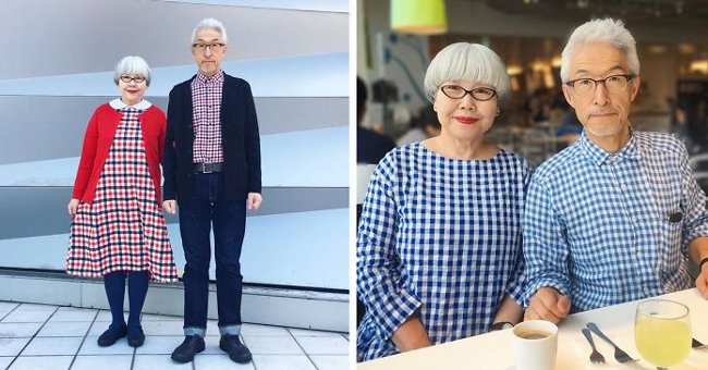 Watching the Photo of a Japanese Couple Wearing Double Clothes