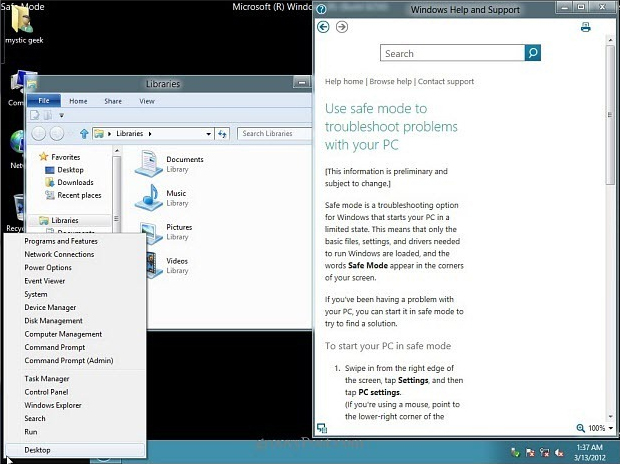 Windows 8: Start Safe Mode