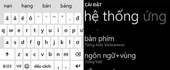 Windows Phone 8 Supports Vietnamese Typing