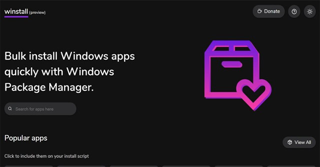 Winstall. App - Web-based GUI for Windows Package Manager Only