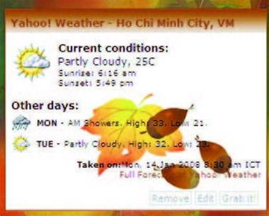 Yahoo Mash: Using the Weather Forecast Module and the Glass of