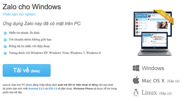 Zalo Beta Officially Set Foot on the Windows Platform