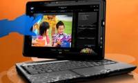 Close up laptop multitouch screen