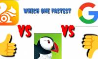 Comparison between Chrome and Puffin browsers