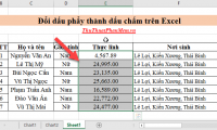 Convert commas to dots in Excel