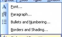 Create a new heading in Office 2003