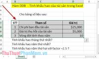 DDB function - Calculate depreciation of assets in Excel