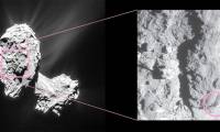 Detection of flares after the landslide on comet 67P