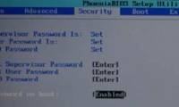 Enable password in BIOS