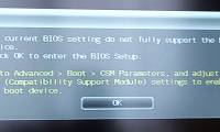 Fix 'The current BIOS setting do not fully support the boot device' in Windows 10