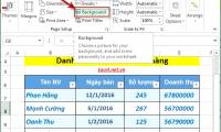 How to choose images as a background for a spreadsheet in Excel