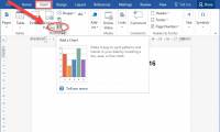 How to create a chart in Word 2016
