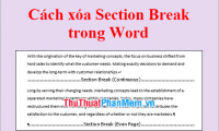 How to delete Section Break in Word
